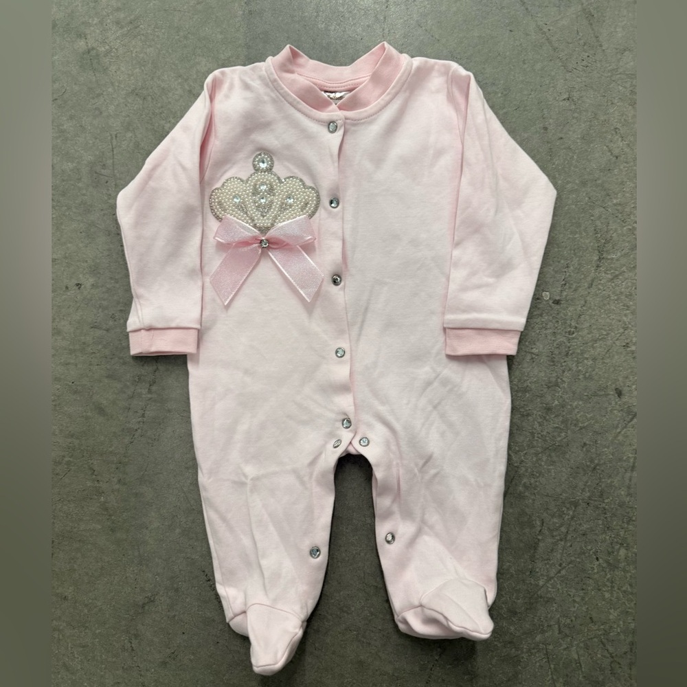 Pink Baby Collection Boujee Pink Long Sleeve Long Leg One Piece. Spring